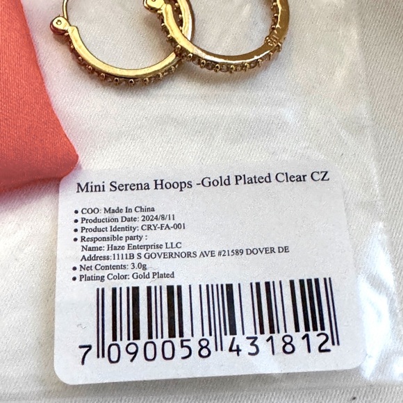 πβ¨ Crystal Haze Mini Serena Hoop Earrings β Gold + White Crystal Magic! β¨π - Picture 10 of 16